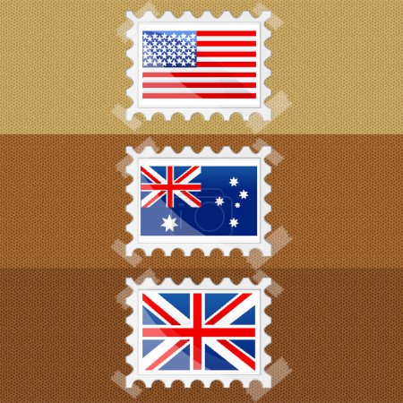 Téléchargez les illustrations : Illustration du drapeau de différents pays stic ensemble - en licence libre de droit