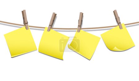 Illustration for Blank tags hanging on a line - Royalty Free Image