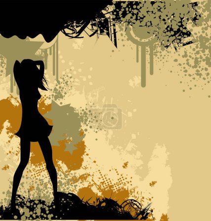 Illustration for Vector background with woman, modern vector illustration - Royalty Free Image
