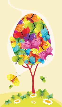 Ilustración de Fondo abstracto con flores de colores - Imagen libre de derechos