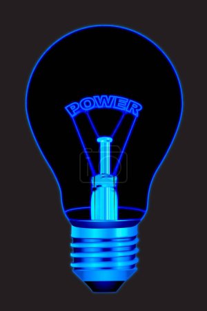 Illustration for Light bulb on a black background. 3 d illustration - Royalty Free Image