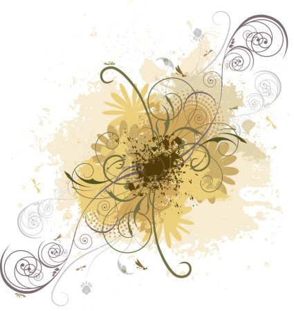 Illustration for Floral background with flowers and leaves - Royalty Free Image