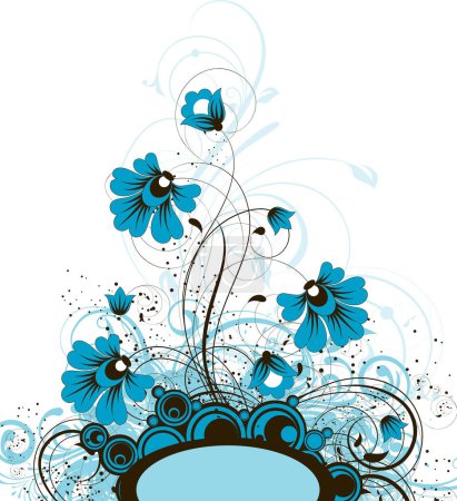 Ilustración de Fondo grunge floral, ilustración vectorial - Imagen libre de derechos