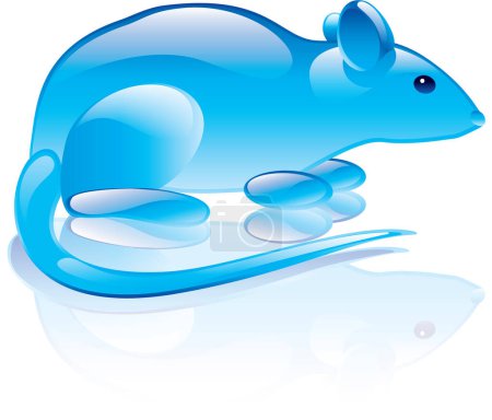 Illustration for Blue mouse, illustration, vector on white background. - Royalty Free Image