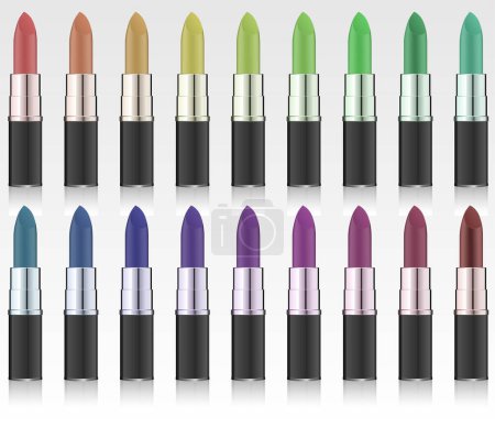 Illustration for Set of colored lipsticks - Royalty Free Image