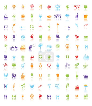 Illustration for Vector collection of colorful flat color icons. - Royalty Free Image