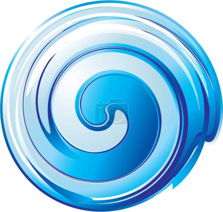 Téléchargez les illustrations : Spirale tourbillonnante bleue. illustration vectorielle. - en licence libre de droit