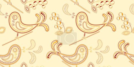 Illustration for Seamless background with ethnic indian elements - Royalty Free Image