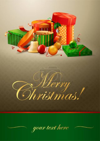 Ilustración de Gráfico de Navidad vector editable con regalos - Imagen libre de derechos