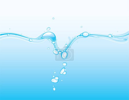 Ilustración de Salpicadura de agua con burbujas vector ilustración - Imagen libre de derechos