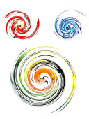 vector set of spiral elements. color swirls Stickers #673880430