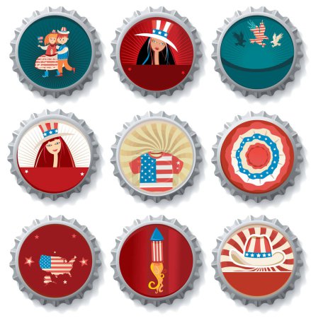 Illustration for Independence day icon set vector design - Royalty Free Image