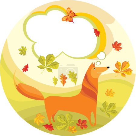 Illustration for Autumn background, vector illustration - Royalty Free Image