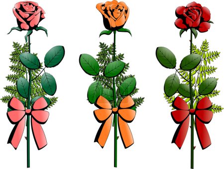 Téléchargez les illustrations : Ensemble vectoriel avec fleurs - en licence libre de droit