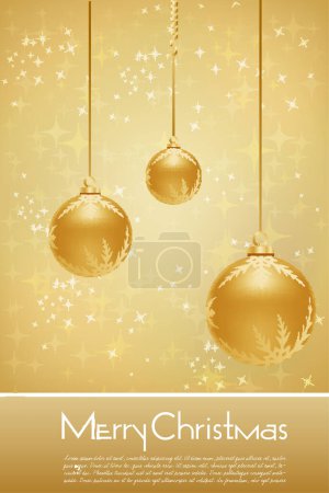 Téléchargez les illustrations : Fond de Noël avec des boules et des flocons de neige - en licence libre de droit