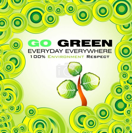 Ilustración de Vector fondo verde con hojas verdes frescas - Imagen libre de derechos