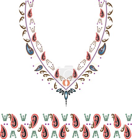 Illustration for Decorative vector design of indian paisley - Royalty Free Image