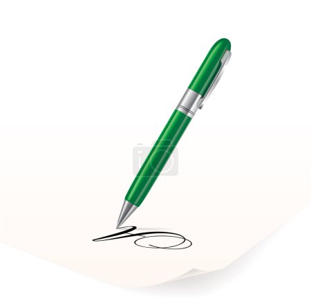 Illustration for Pen writing on paper vector - Royalty Free Image