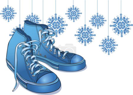 Illustration for Vector illustration of blue  boots, vector illustration - Royalty Free Image