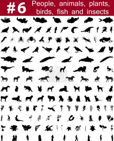 Ilustración de Conjunto de siluetas vectoriales de animales - Imagen libre de derechos