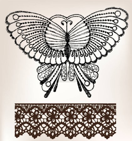 Illustration for Vector set of vintage butterfly - Royalty Free Image