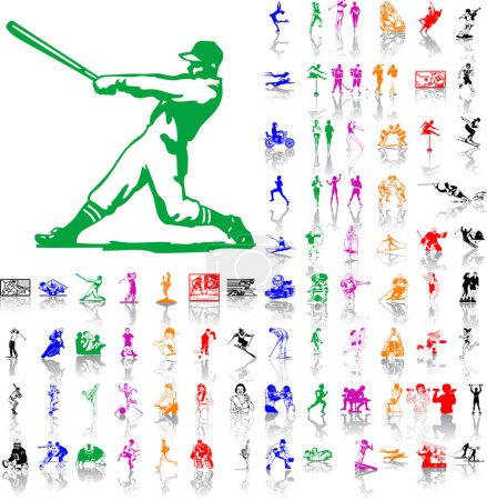 Ilustración de Silueta de un jugador de béisbol - Imagen libre de derechos