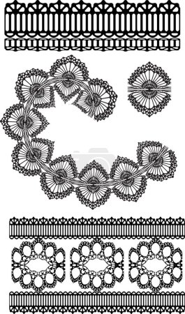 Illustration for Set of decorative frames and borders of flowers, vector illustration - Royalty Free Image