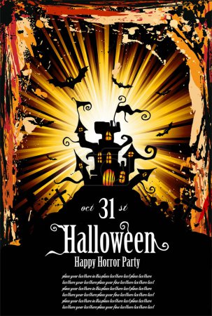 Téléchargez les illustrations : Halloween fête affiche vecteur - en licence libre de droit