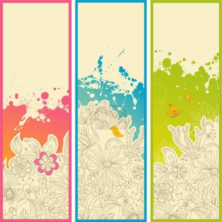 Illustration for Colorful banner design set, vector illustration - Royalty Free Image
