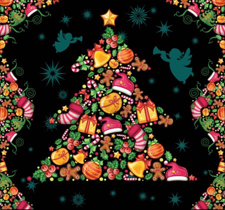 Illustration for Christmas tree, modern vector illustration - Royalty Free Image