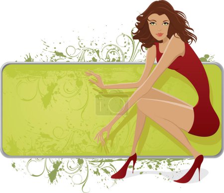 Illustration for Beautiful girl with place for text - Royalty Free Image