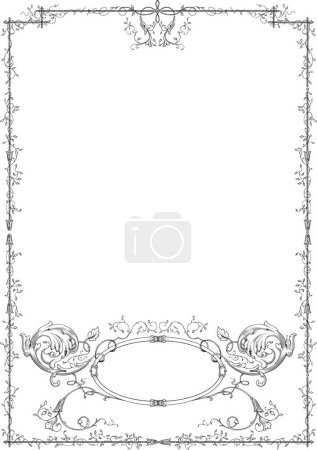 Illustration for Decorative frame, vintage design. - Royalty Free Image