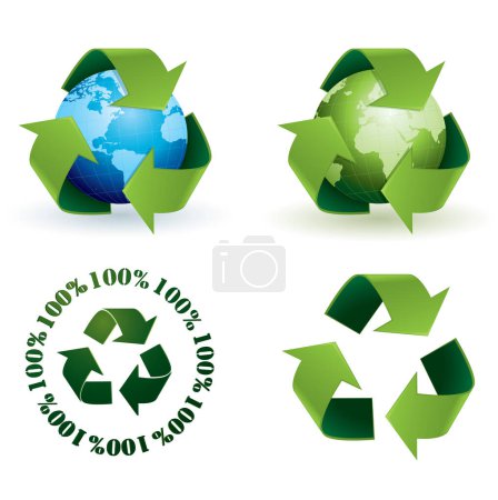 Illustration for Vector illustration of recycle signs - Royalty Free Image