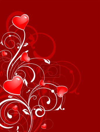 Illustration for Valentine day red heart background - Royalty Free Image