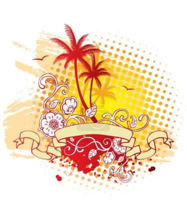 Illustration for Tropical beach background. vector illustration - Royalty Free Image