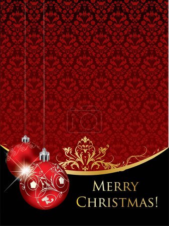 Illustration for Happy merry christmas card, modern vector illustration - Royalty Free Image