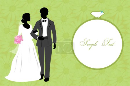 Téléchargez les illustrations : Carte de mariage, illustration vectorielle moderne - en licence libre de droit