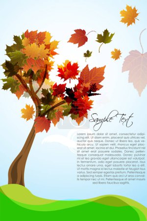 Ilustración de Fondo de otoño colorido con árbol colorido - Imagen libre de derechos
