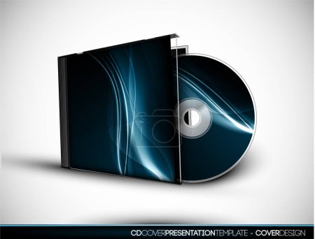 Illustration for Cd cover design with 3d presentation template - Royalty Free Image
