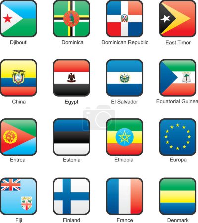 Illustration for Flags icon set, modern vector illustration - Royalty Free Image