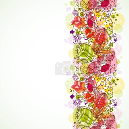 Téléchargez les illustrations : Beau fond décoratif avec des fleurs et des éléments floraux - en licence libre de droit
