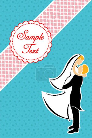 Illustration for Bride and groom wedding card. vector illustration - Royalty Free Image