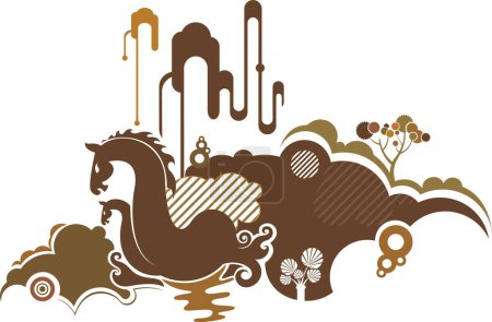 Ilustración de Fondo vector abstracto con caballo - Imagen libre de derechos