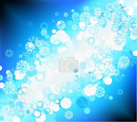 Téléchargez les illustrations : Abstrait hiver flocons de neige fond. illustration vectorielle - en licence libre de droit