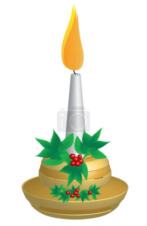 Illustration for Burning candle, modern vector illustration - Royalty Free Image