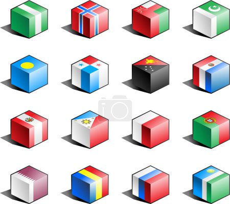 Ilustración de Banderas del mundo icono conjunto - Imagen libre de derechos