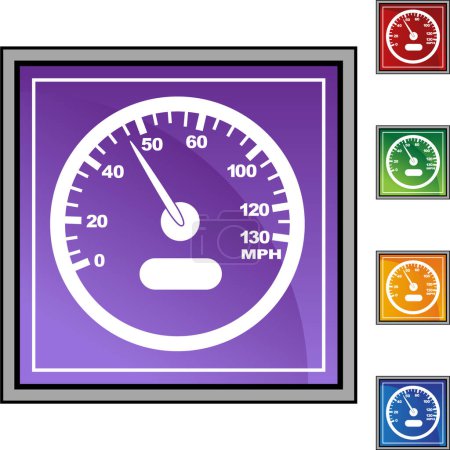 Illustration for Speedometer web buttons, modern vector illustration - Royalty Free Image
