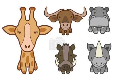 Photo for Set of cartoon african animals - Royalty Free Image