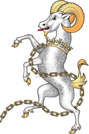 Téléchargez les illustrations : Dessin vectoriel des signes du zodiaque de la chèvre. illustration vectorielle - en licence libre de droit