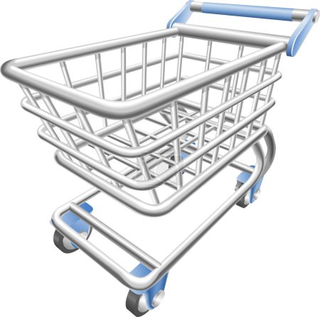 Illustration for Empty shopping cart, modern vector illustration - Royalty Free Image